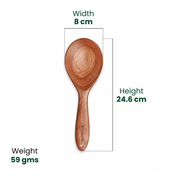 100% Natural Neem Wood Cooking & Serving Spoons/Spatula/Ladles, Set of 7, Toxin-free, Anti-microbial