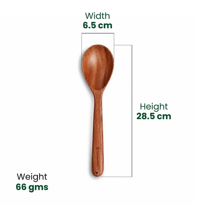 100% Natural Neem Wood Cooking & Serving Spoons/Spatula/Ladles, Set of 7, Toxin-free, Anti-microbial