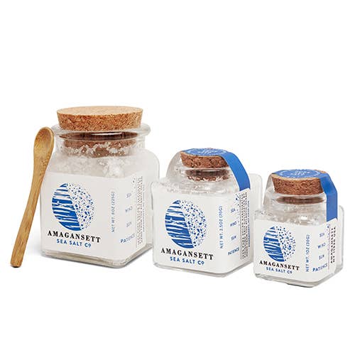 100% Pure Amagansett Sea Salt (8 oz jar) w/ bamboo spoon