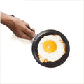 100% Pure Sheet Iron Omelette Tawa 19cm with Bakelite Handle, Seasoned, Toxin-free, Induction, 19cm, 0.56kg