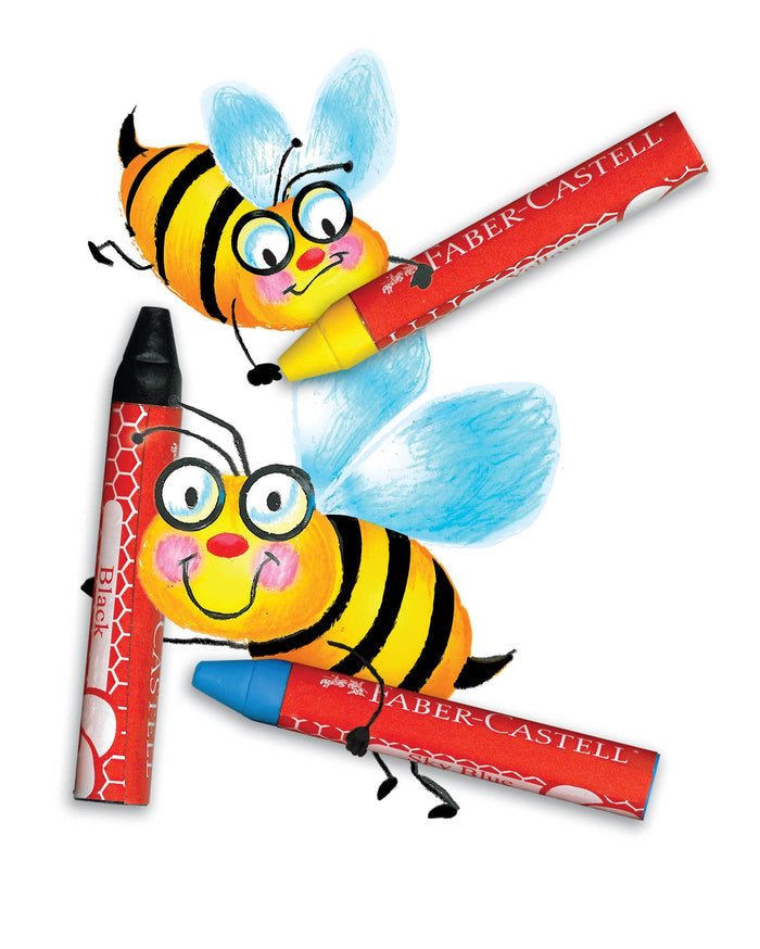 12 Brilliant Beeswax Crayons in Storage Case for Kids