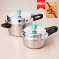 2L+5L  RapidCuk Tri-ply Stainless Steel Pressure Cooker, Premium Quality, 3 Layer Heavy Bottom, 100% Safe, ISI Certified, 3 Yr Warranty, Induction & Gas