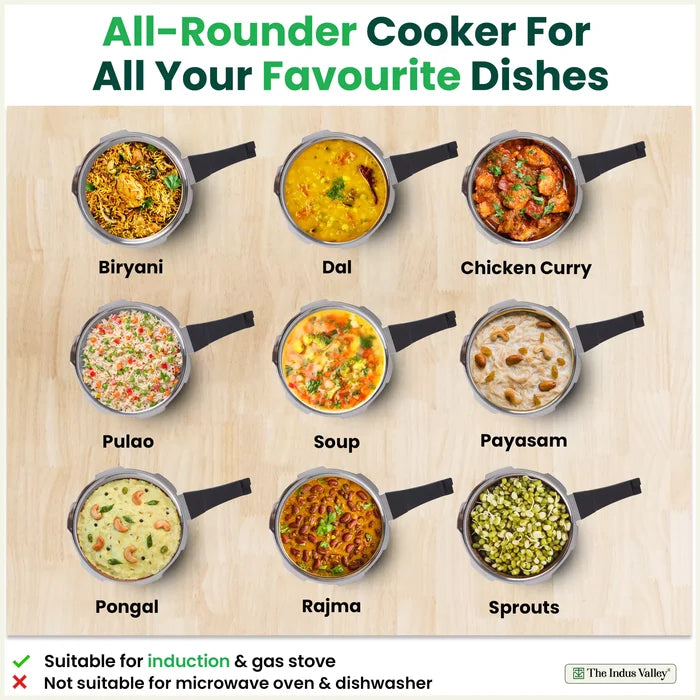 2L+5L  RapidCuk Tri-ply Stainless Steel Pressure Cooker, Premium Quality, 3 Layer Heavy Bottom, 100% Safe, ISI Certified, 3 Yr Warranty, Induction & Gas