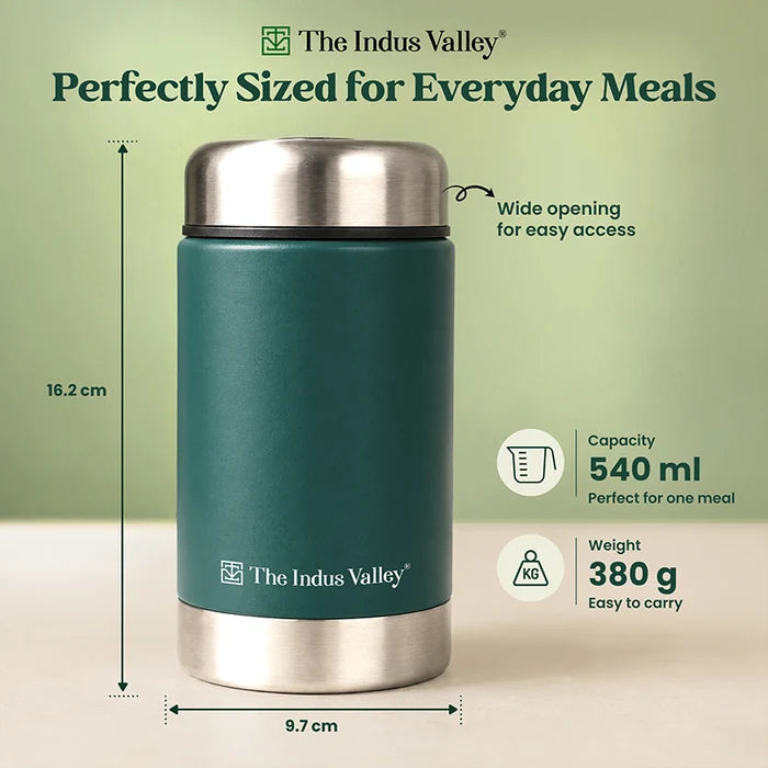 304 Stainless Steel Vacuum Insulated Food Jar 540ml | Leak-Resistant, Hot & Cold