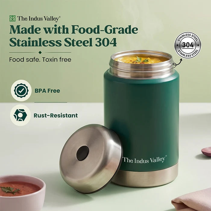 304 Stainless Steel Vacuum Insulated Food Jar 540ml | Leak-Resistant, Hot & Cold