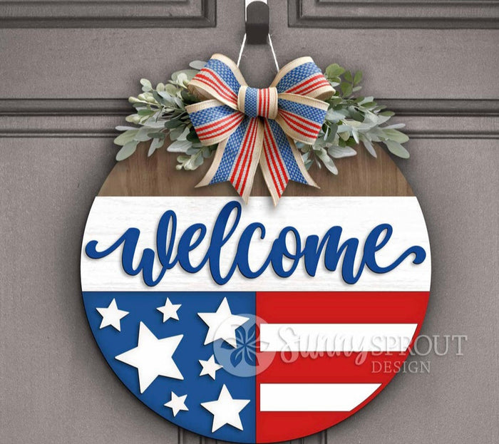 WELCOME WITH STARS AND STRIPES