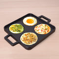4 Pit CASTrong Cast Iron Uttapam/ Set Dosa Tawa 24cm,Pre-seasoned, Toxin-free