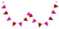 60" Felt garland, PINK HEARTS