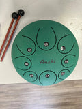AMAHI 10" Green Steel Tongue Drum w/Bag and Mallets - Aloha City Ukes