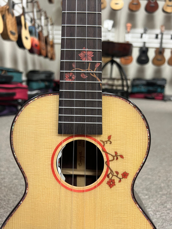 Enya EUC-S1EQ Solid Spruce/Rosewood Electric Concert Ukulele w/Case