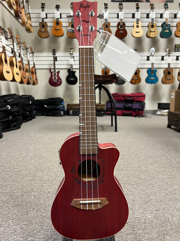Flight DUC-380CEQ-COR Coral Electric Concert Ukulele w/Case - Aloha City Ukes