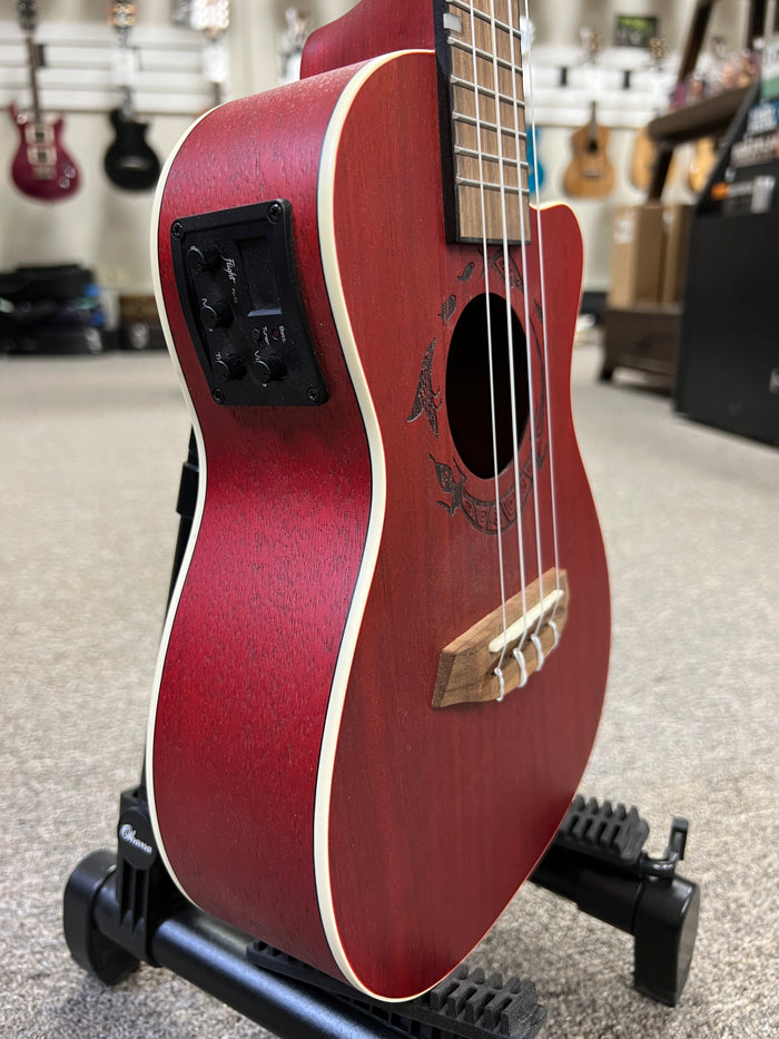 Flight DUC-380CEQ-COR Coral Electric Concert Ukulele w/Case - Aloha City Ukes