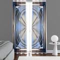 Abstract Window Curtain - Blue and Gray Kaleidoscope - Deja Blue Studios