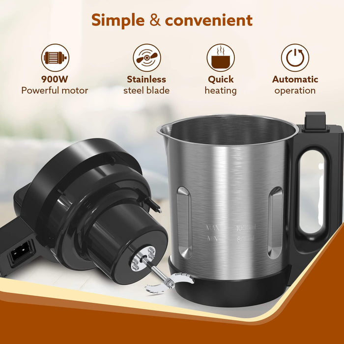 AGARO Elite Soup Maker showing control panel with LED display and preset functions