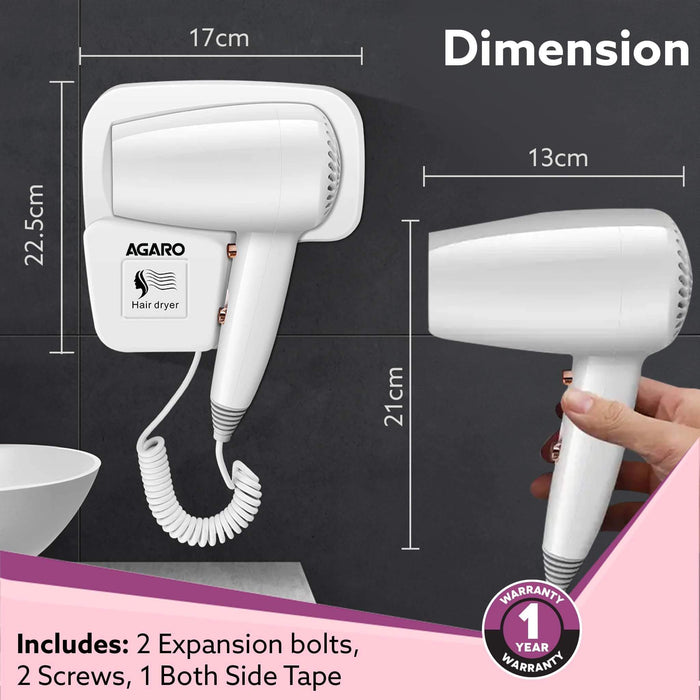 Side profile of AGARO HD1417 Hair Dryer