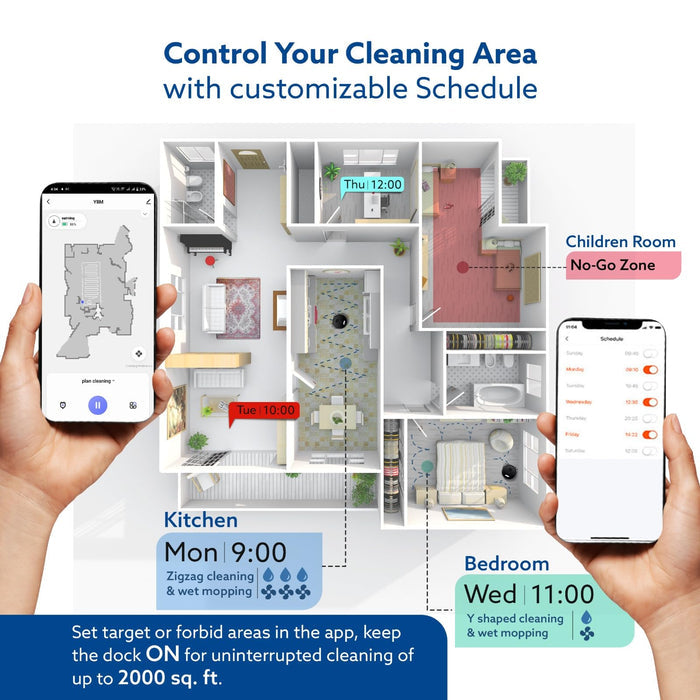 AGARO Imperial Automatic Floor Cleaning Robot with Editable Map and No-Go Zones