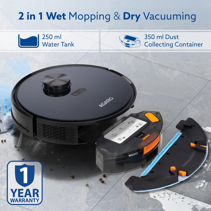 AGARO Imperial Robotic Vacuum Cleaner with Water Tank and Dust Collection Container
