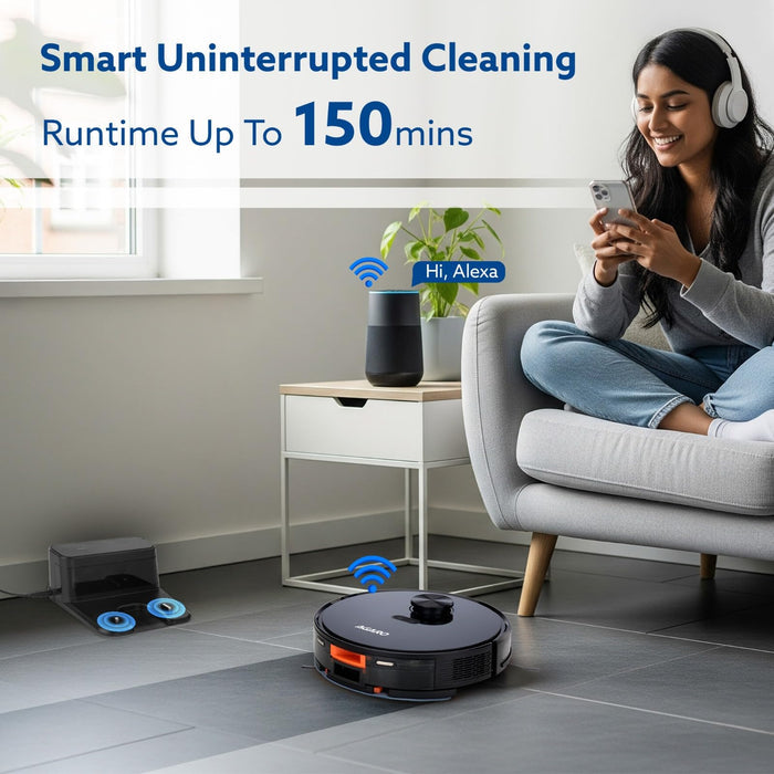 AGARO Imperial Wi-Fi Enabled Robot Vacuum with Scheduled Cleaning and Room Mapping