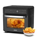 AGARO Regal Plus 23L air fryer oven in black, front view with double glass door closed