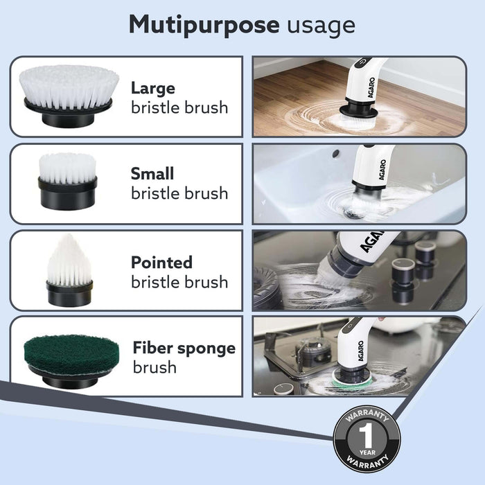 AGARO Spin Scrubber in action cleaning a bathtub