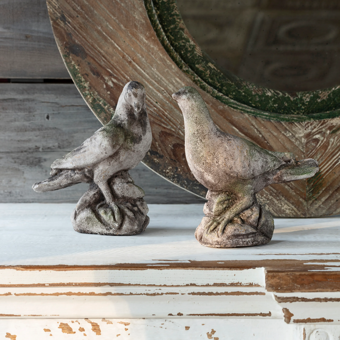 Aged Concrete Doves Set/4