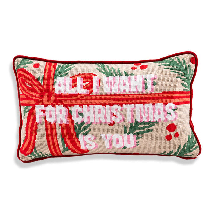 All I Want Needlepoint Pillow