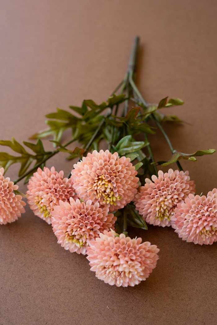 Artificial Light Pink Ball Dahlias Box/6 Bundles