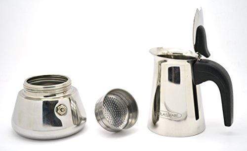 Kitchen Mart ATLASWARE Stainless Steel Espresso Coffee Percolator 4 cups - KITCHEN MART