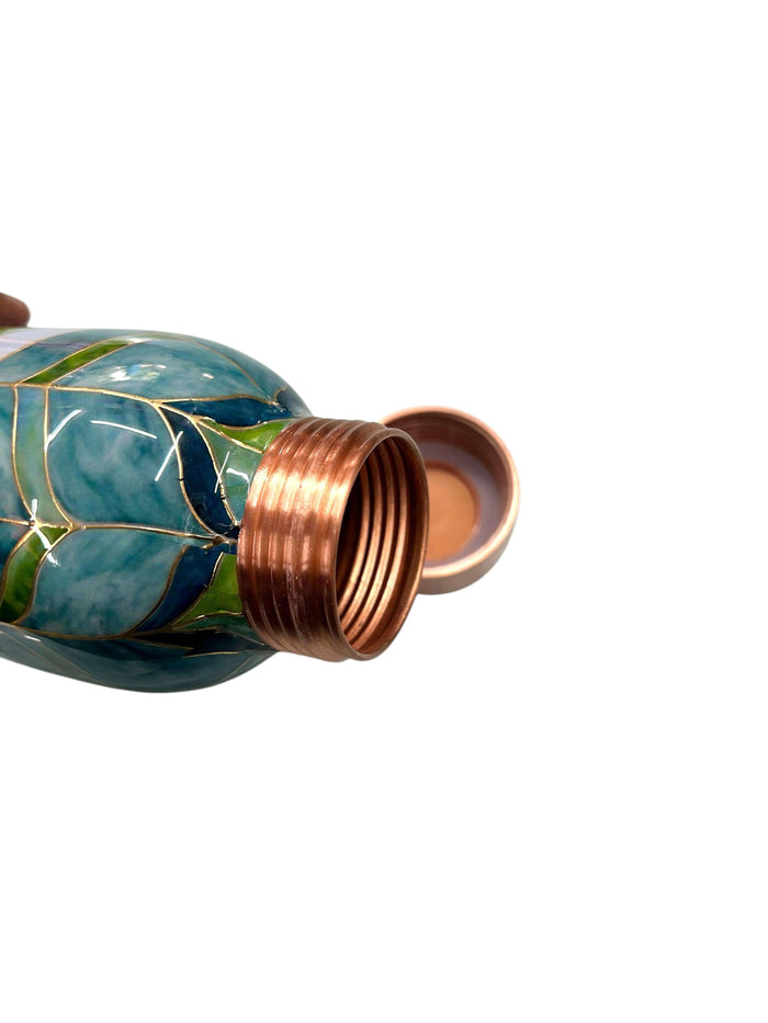 Handmade copper water bottle with 99.3% pure copper construction