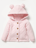 Baby Girls Knitted Jacket - Pink Ears (0-12m) (PK6) C05199