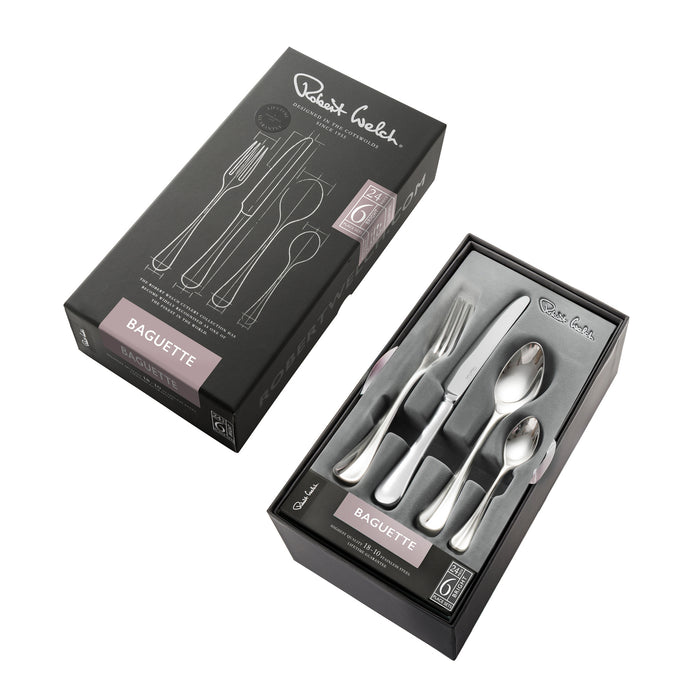 Baguette Bright Cutlery Set, 24 Piece for 6 People