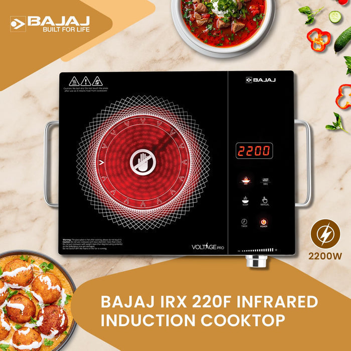 Bajaj IRX 220F infrared stove suitable for all utensils including aluminium and stainless steel
