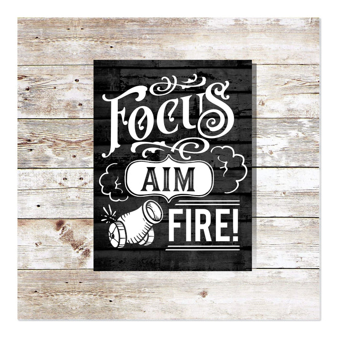 Focus Aim Fire 12" x 15"