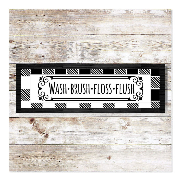 Wash Brush Floss Flush 21" x 7" Framed Double Layer