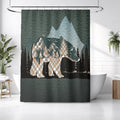 Beige Mountain Bear Wilderness Landscape Shower Curtain