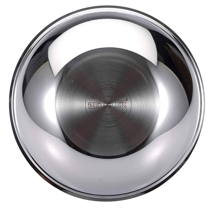 Bergner Argent Triply Stainless Steel Tasra with Lid - KITCHEN MART