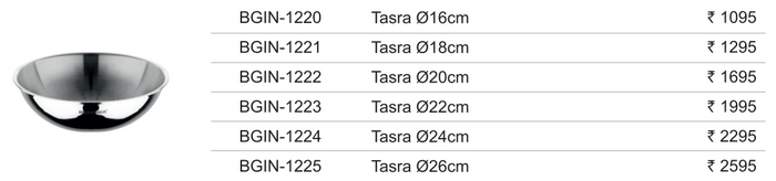 Bergner Argent TriPly Stainless Steel Tasra without Lid - Induction Bottom (Pack of 6pcs)