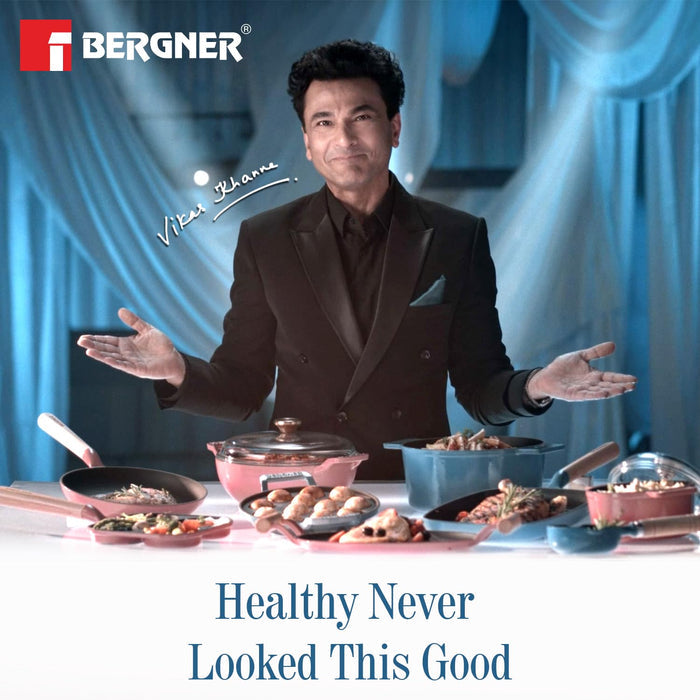 PFAS-free enamel non-stick paniyarakal 12 cavities by Bergner Excalibur series