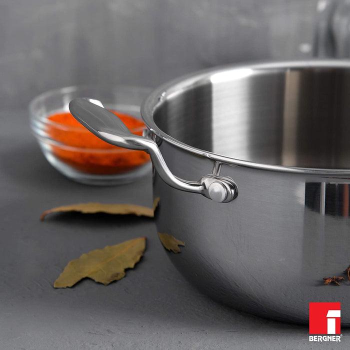 Bergner Hitech Prism Triply Stainless Steel Non Stick Casserole