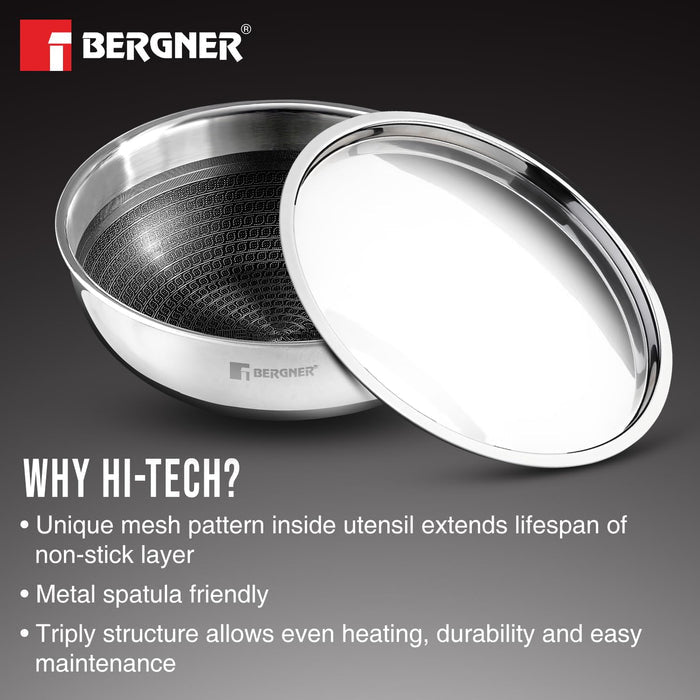 Non-Toxic and Metal Spatula Friendly Bergner Hitech Tasla