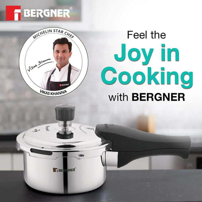 Induction ready pressure cooker set with laser measuring scale and dome glass lid