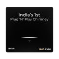 Beyond Appliances Cube Pro black ductless kitchen chimney with touch control panel