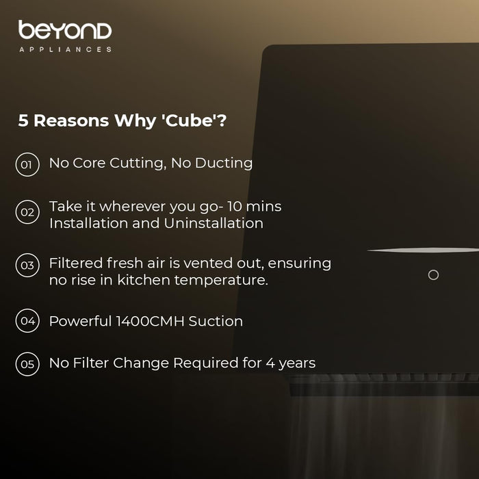 Beyond Cube Pro chimney with 48dB ultra-quiet operation