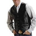 Black Leather Vest | Roper Mens
