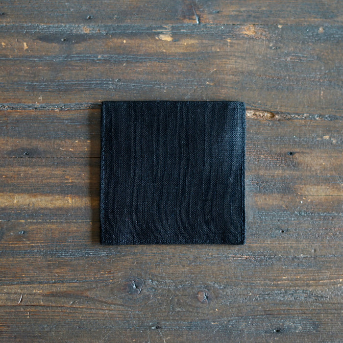 Black Linen Coasters Set of 4 #FL-17