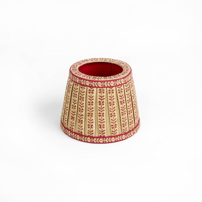 BLOCK PRINTED LAMPSHADE COVER - OCHRE RED