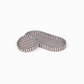 Block Printed Round Desk Tray Set, Classic Stripe Blue