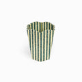 Block Printed Scalloped Pen Pot, Classic Stripe Blue Ochre