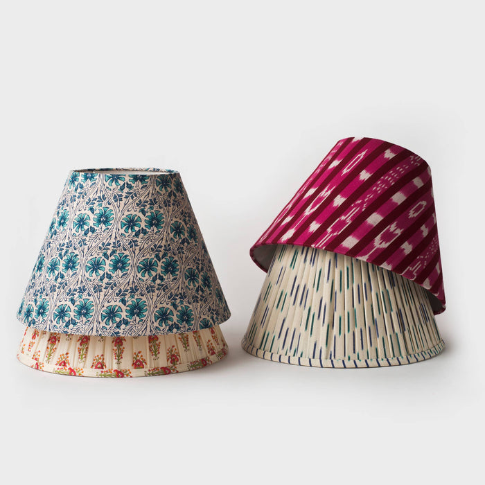 Blue Ikat Pleated Lampshade