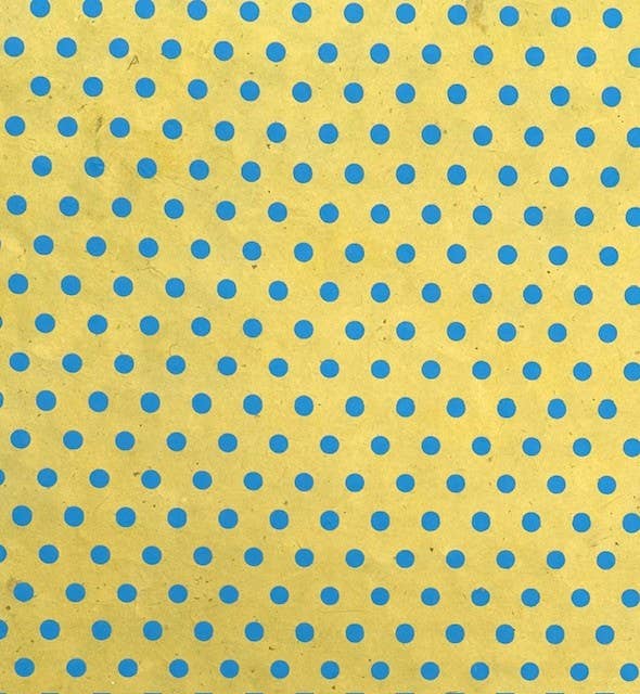 Blue & Orange Dots Wrapping Paper Sheet